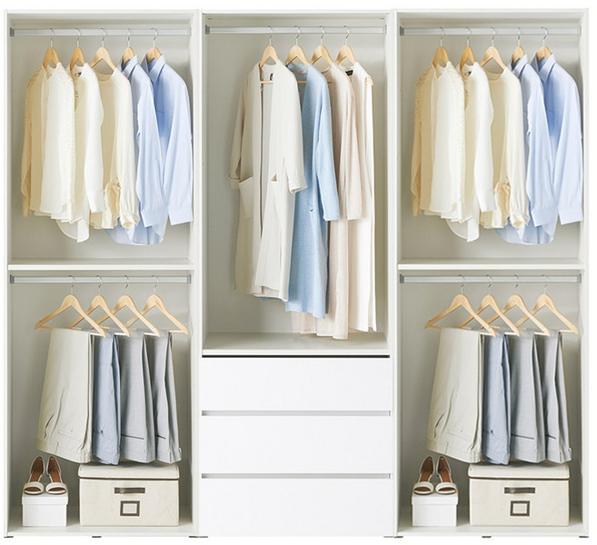 한샘 샘베딩 클로즈 거울옷장세트 240cm(높이216cm) 서랍형 6종, D형 : 화이트하이글로시도어+라이트오크몸통(D)