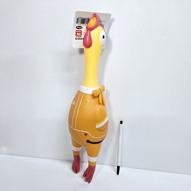 소리나는 닭 패션통닭 미친닭 소리지르는 닭 반려동물 완구 울부짖는 닭 장난감, 1개, 오렌지, 41cm