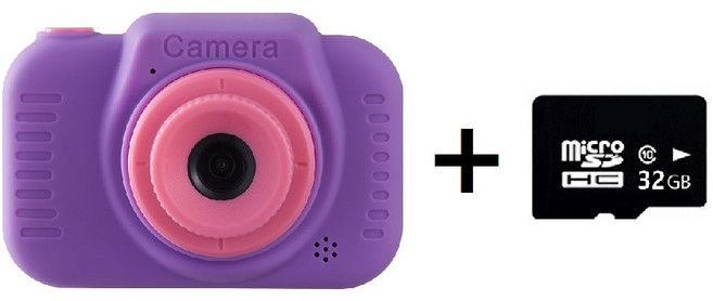 이지드로잉 큐티래빗 어린이 키즈 디지털 카메라 사진기 디카 4800만화소 + SD카드(32GB) 세트_셀카 동영상 촬영가능, 48M 퍼플카메라+마이크로SD카드(32GB)