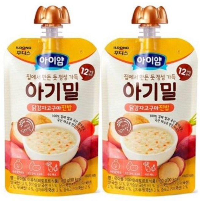 [달콤진] 아이얌 아기밀 닭감자고구마진밥 100g 2개입, 200g, 2개