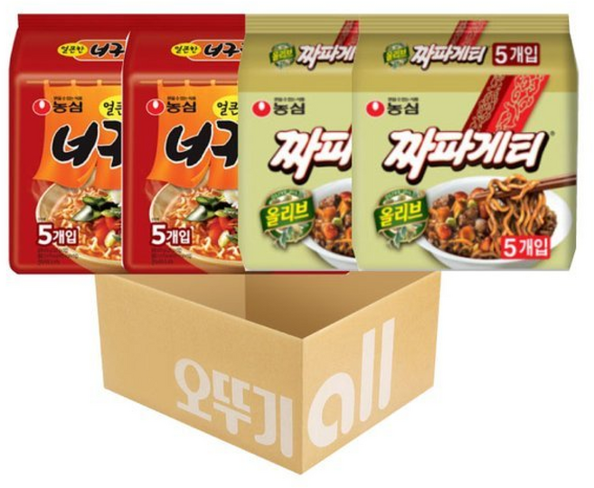 농심 얼큰한너구리+짜파게티 멀티 각 씩, 1개