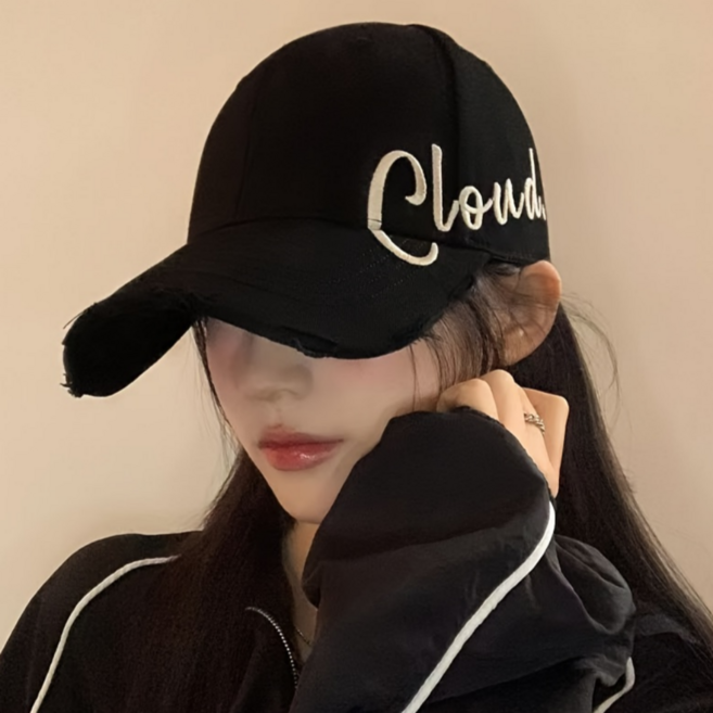 여성용 감각적인 캐주얼 스타일 필기체 자수 야구 모자