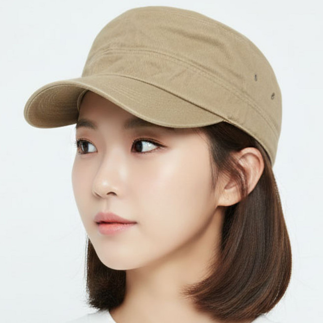 베이직엠 남성 여성 밀리터리 군모 뒷막힘 밴딩 하도메