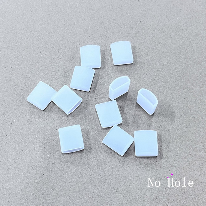 구멍이 있는 PCB 수중 야외 실리콘 LED 스트립 테일 캡 테일 플러그 방수 LED 스트립 라이트 엔드 캡 구멍, 04 200pcs, 01 For 10mm Silicone, 02 no hole