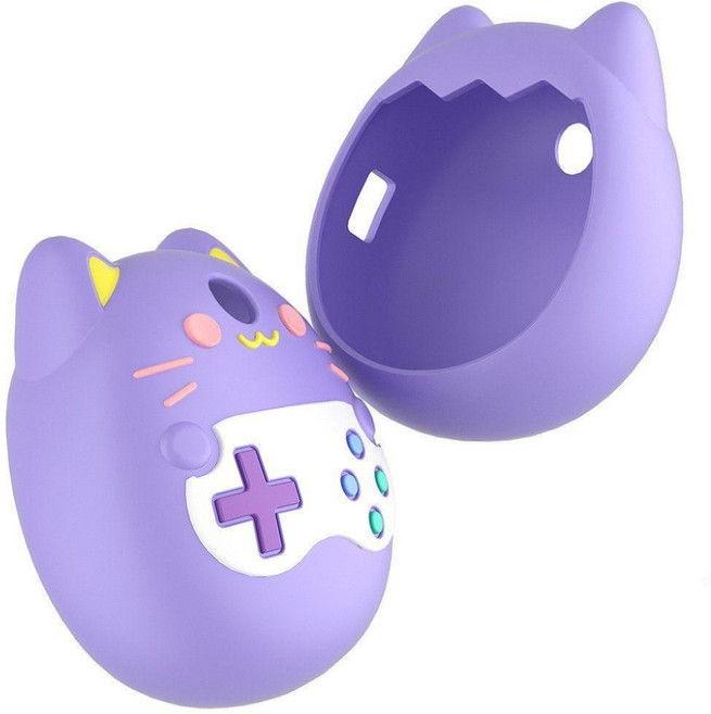 다마고치 보호 케이스 액체 실리콘 고양이 커버, 보라색
