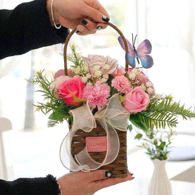 어버이날 카네이션 비누꽃 바구니, 그라시아스바구니_핑크, 1개