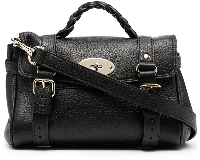 멀버리 알렉사 브레이디드 핸들 레더 미니 숄더 백