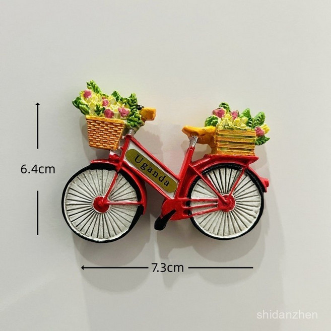 해외여행 기념품 선물 자석 아프리카 케냐 탄자니아 나미비아 냉장고자석 동물 탄자니아 해변의 파란색 SUV, 아프리카 우간다의 빨간 자전거