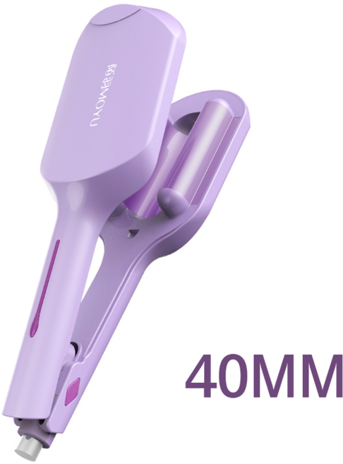 KIBOER U형 물결펌고데기 40mm 물결 고데기 세라믹 코팅 음이온 4단계 온도조절 헤어 케어, 퍼플