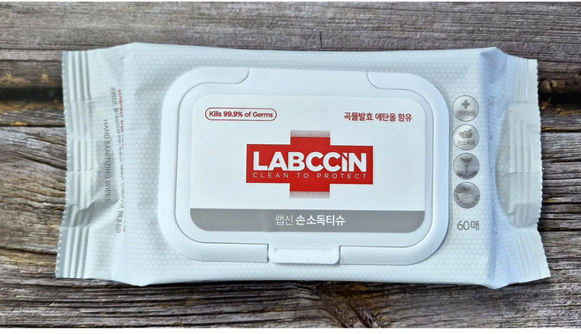 랩신 V3 손소독 티슈 캡형, 60개입, 6개