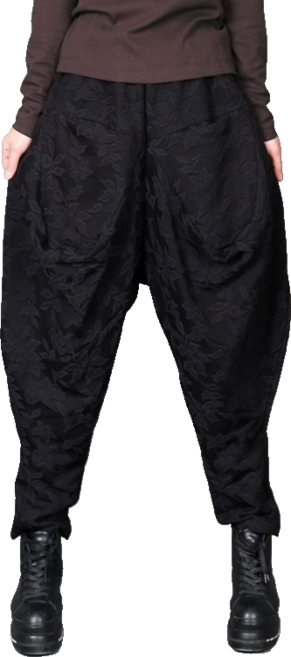 여성용 캐주얼 자카르 배기팬츠 환절기 배기 똥싼바지 봄 여름 항아리 승마 바지 뉴타임즈 11CW1405