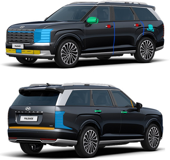 스킨엑스 디올뉴 팰리세이드 캘리그래피 LX3 외장필수패키지A PPF 차량보호필름, 1개