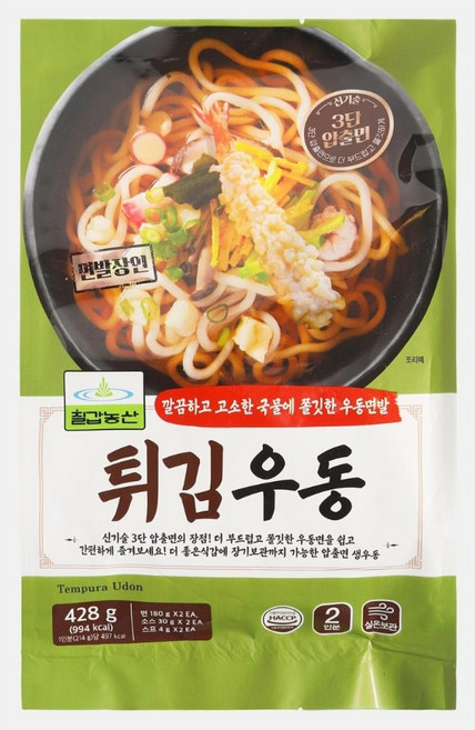 칠갑농산 튀김우동, 8개, 428g