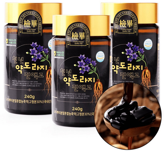 천년 약도라지 진액고 국내산 약도라지 농축액 선물, 240g, 6개