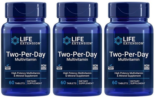 Life Extension 투퍼데이 Two Per Day 멀티 종합 비타민 60 타블렛, 60정, 3개 - 쿠팡