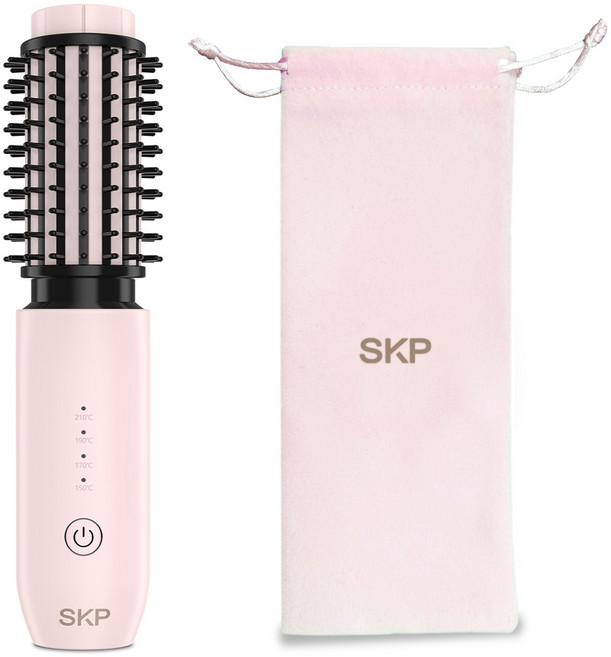 SKP 무선 미니 뿌리 볼륨 빗 고데기/ 웨이브펌 C컬/ 여행 출장 외출 휴대용/ 모발 보호 간편/ 4단 온도조절 음이온 봉 고데기, K-102P