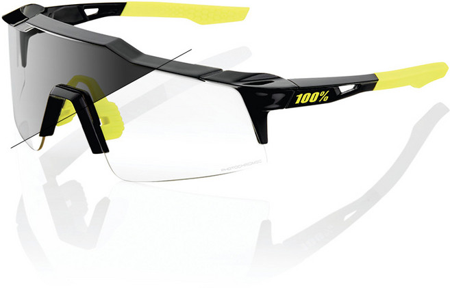 100% 백퍼센트 스피드크래프트 숏 SL SPEEDCRAFT SL 자전거 러닝 고글 (옵션선택), 07.블랙-포토크로믹(변색) 클리어/스모크, 1개