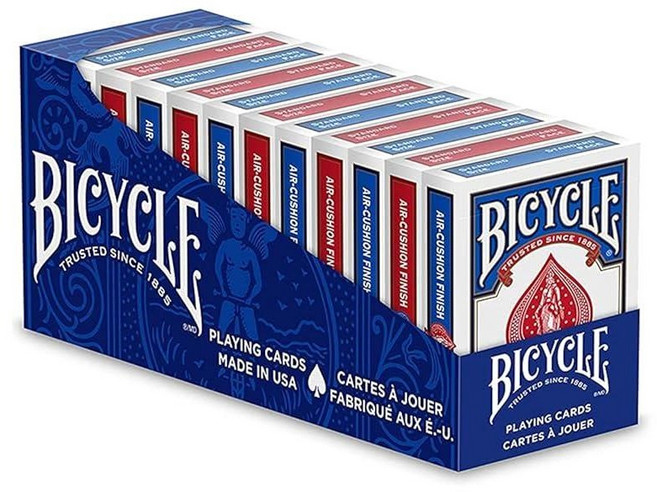 Bicycle 스탠다드 마술 포커 플레잉카드 12개입 282302, 플레잉 카드, Bicycle 표준 12팩