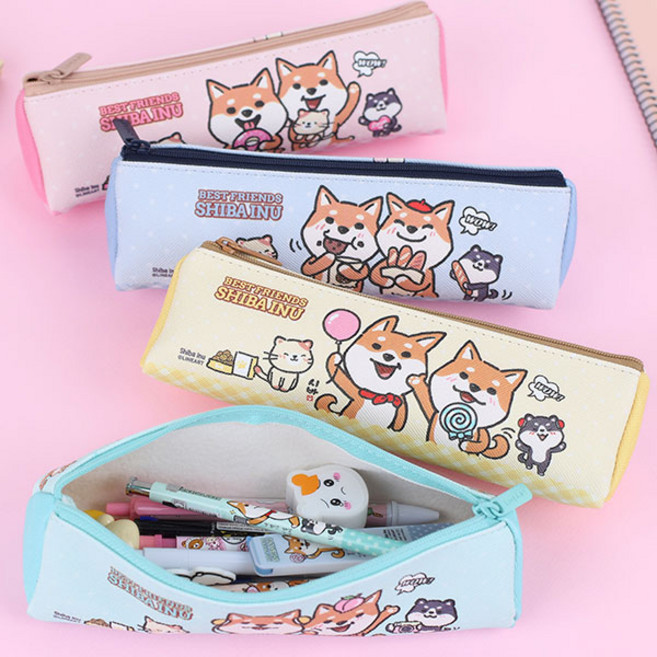 시바견학용품_시바견_삼각필통_시바필통_펜슬케이스_캐릭터필통_어린이필통, 블루