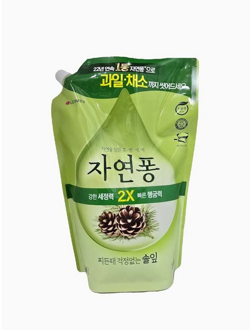 자연퐁 찌든때 걱정없는 솔잎, 5개, 1.18L