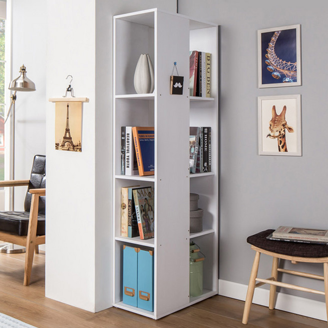 라나3 양방향 책장 거실책장 수납장식장, 화이트