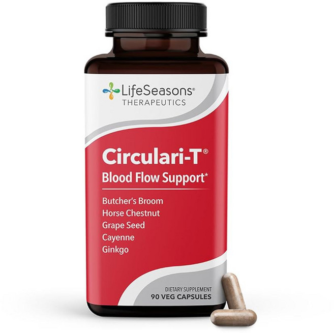 라이프시즌스 서큘러i-T - 보충제 동맥 모세혈관 및 지원 정육점 u2019s 빗자루 은행나무, 90 Count (Pack of 1), 1개, 90