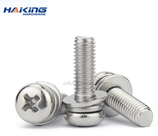 크로스 매입 형 팬 헤드 나사 와셔 스테인레스 스틸 M2 M3 M4 M5 M6 M8 세 가지 조합 sems 나사, [07] M8(5pcs), 1개