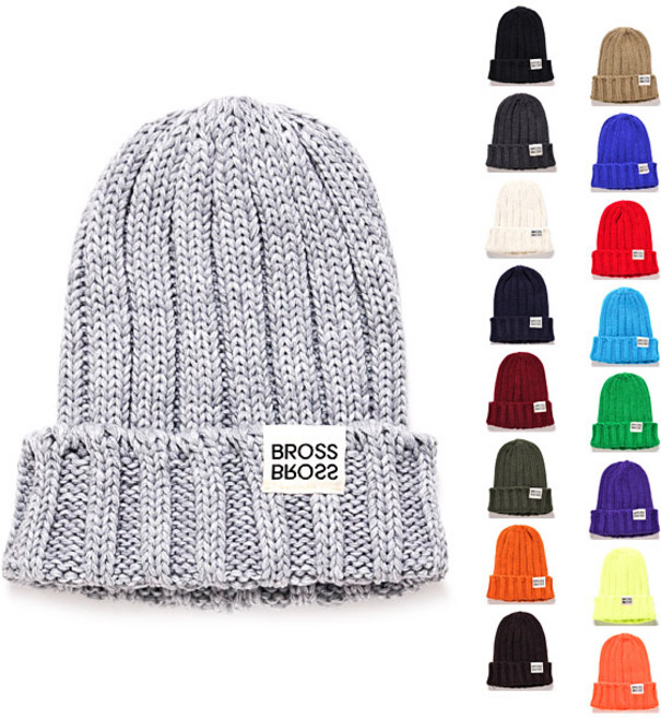 커먼하우스 BROSS 왕 골지 니트 비니 겨울 두꺼운 남녀공용