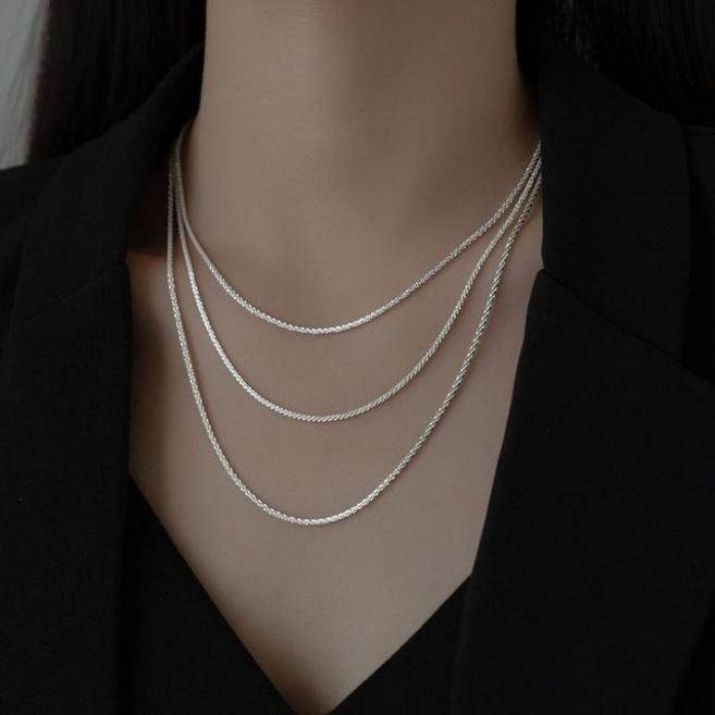 실버 팡파르 이태리 체인 눈꽃 은 초커 목걸이 팔찌 써지컬 목걸이 증정