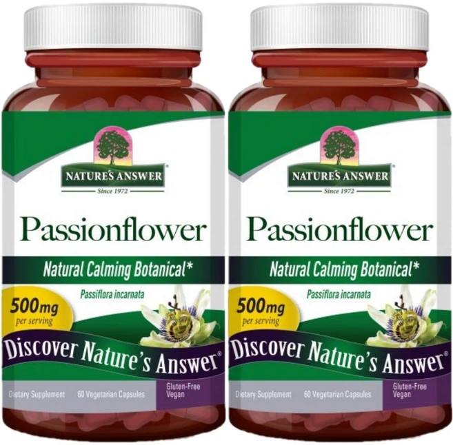 네이처스앤서 패션플라워 시계꽃 500mg, 2개, 60정 - 쿠팡