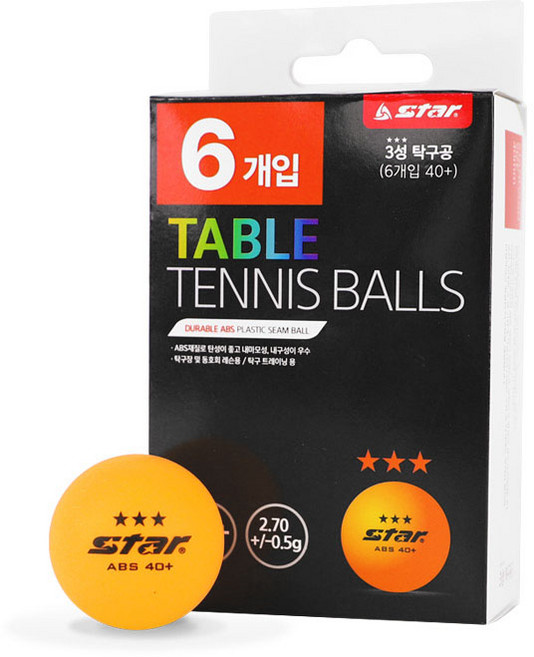 스타 탁구공 3성, 오렌지, 1개