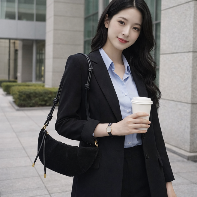 [룸앤센스] 크루와상 크로스백 여성 미니백