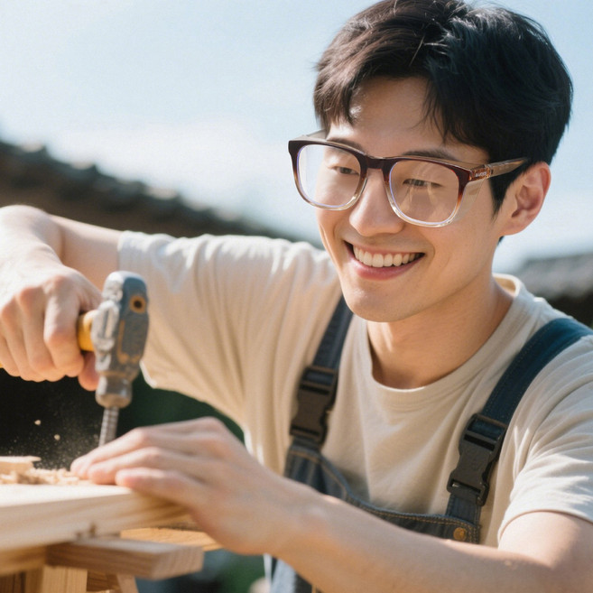 RAUOJOS 보안경 블루라이트 차단 안경 김서림방지 비말차단 변색 고글 + 안경 케이스 세트 ROS - TSG24