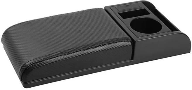 범용 자동차 센터 콘솔 팔걸이 박스 높이 조절 패드 듀얼 USB 충전 포트 컵 홀더 포함, [01] 1pc