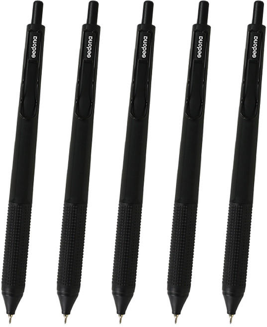 스페이스니들 펜 필기감좋은 초저점도 독일잉크 볼펜 0.7mm, 5개, 블랙