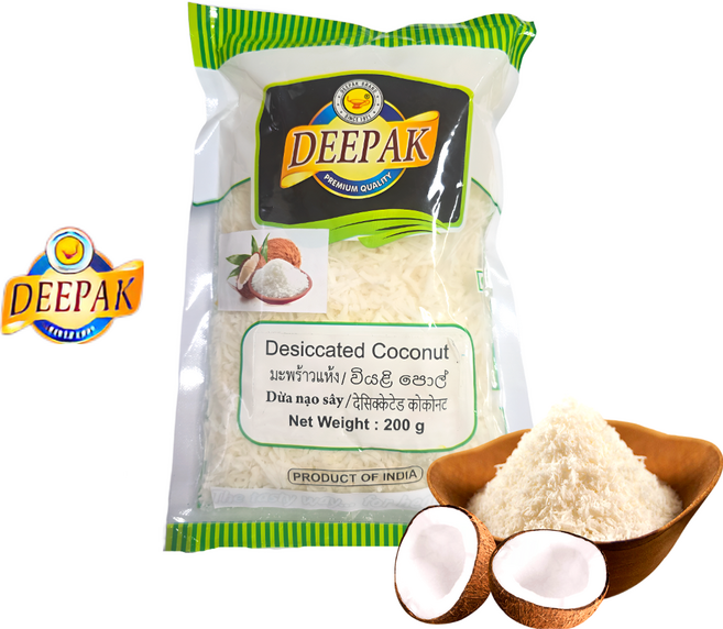 Deepak Desiccated Coconut 건조 코코넛, 1개, 200g
