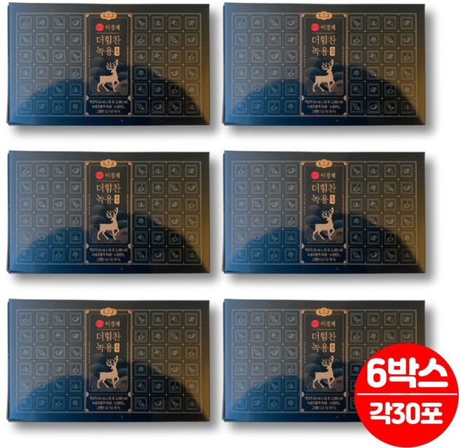 이경제 이경재 더힘찬 뉴질랜드 녹용 추출액 진액 블랙 침향 가시오가피 흑도라지 흑마늘 발효 홍삼 농축액 천궁 황기 성장기 어린이 청소년 노인 부모님, 1.98L, 6박스