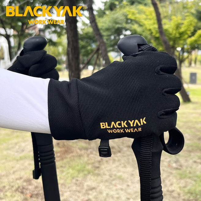 블랙야크 간절기 등산장갑 미끄럼방지 스마트폰터치 트레일그립, 블랙, 1세트