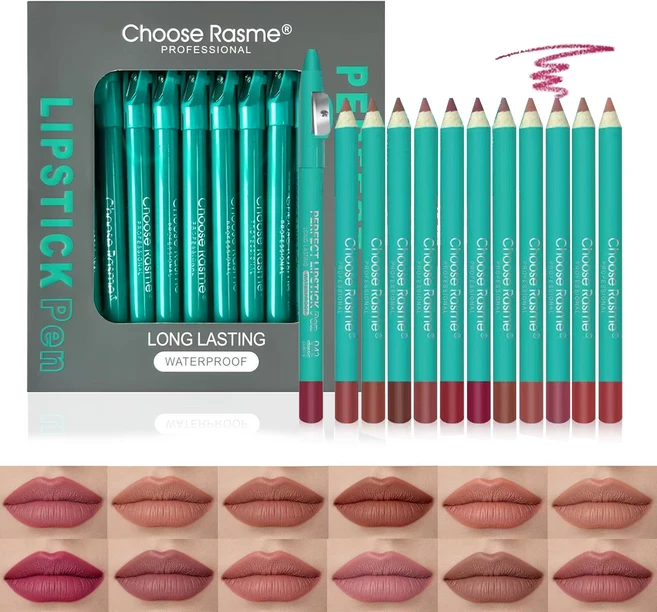 립라이너 립스틱 소프트 드로잉 오버립 메이커 매트 펜슬 롱래스팅 워터프루프 12종 세트, 1개, 12색 - 쿠팡