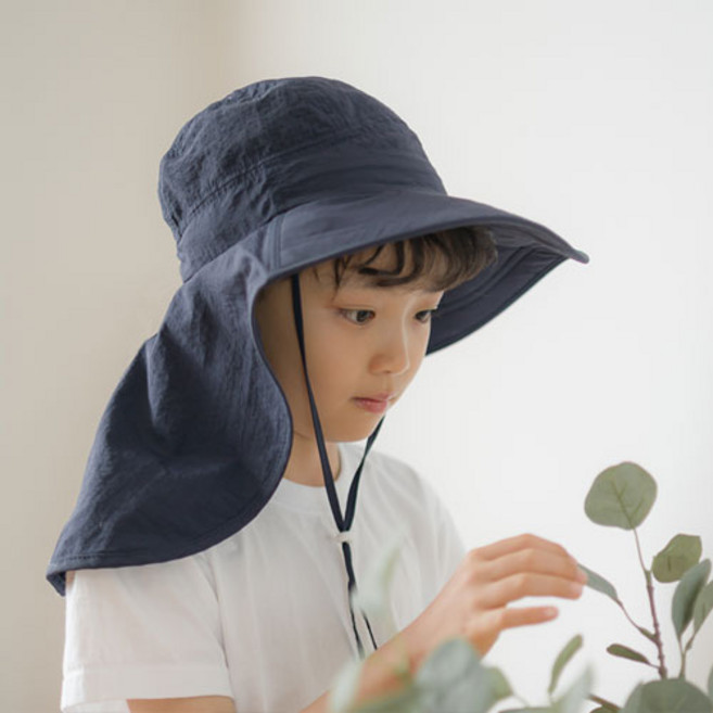 베베샤 아동 와이드브림 플랩캡 썬햇