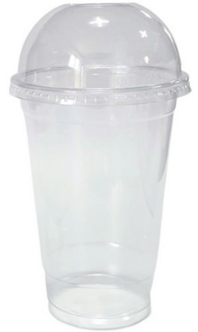 생활을그리다 투명 PET 아이스컵 + 돔뚜껑, 470ml, 100개입, 1세트