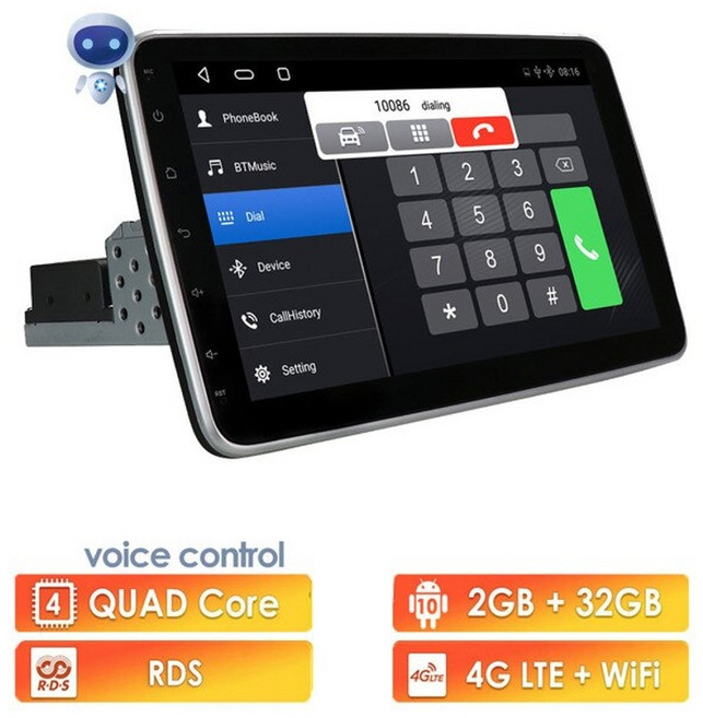 안드로이드올인원 안드로이드오토 10.1 android 10 1 din autoradio, 2g 32g ai