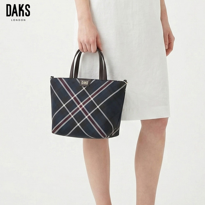 [백화점 정품 AS+선물포장] 닥스 체크 그린 가죽 핸들 숄더백