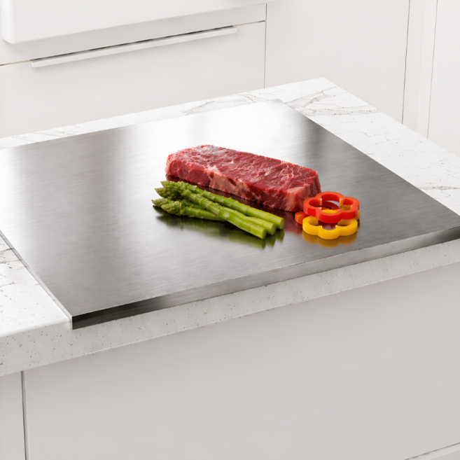 [국내생산] 304 스테인리스 절곡형 도마 / 싱크대 상판 대형 위생 양면도마 베이킹보드 겸용 풀리제, 1개, 스텐