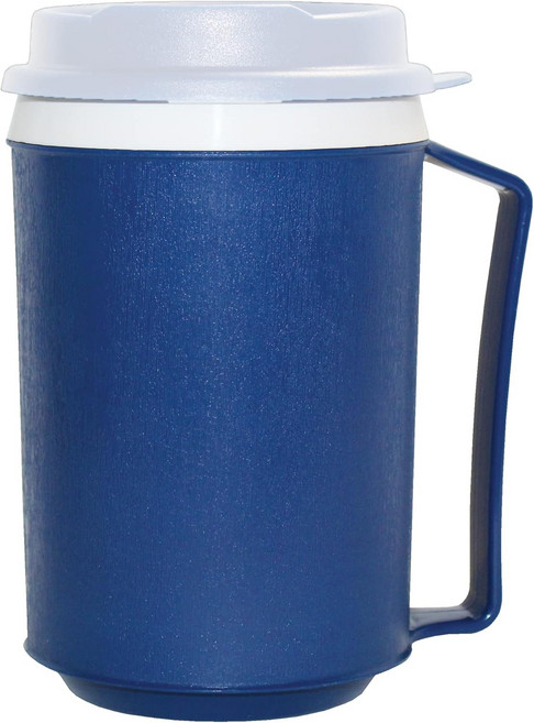 재활 어드밴티지 흰색 텀블러 뚜껑이 있는 플라스틱 단열 블루 머그컵12온스, 12 Ounces, Tumbler Lid, Non-Weighted