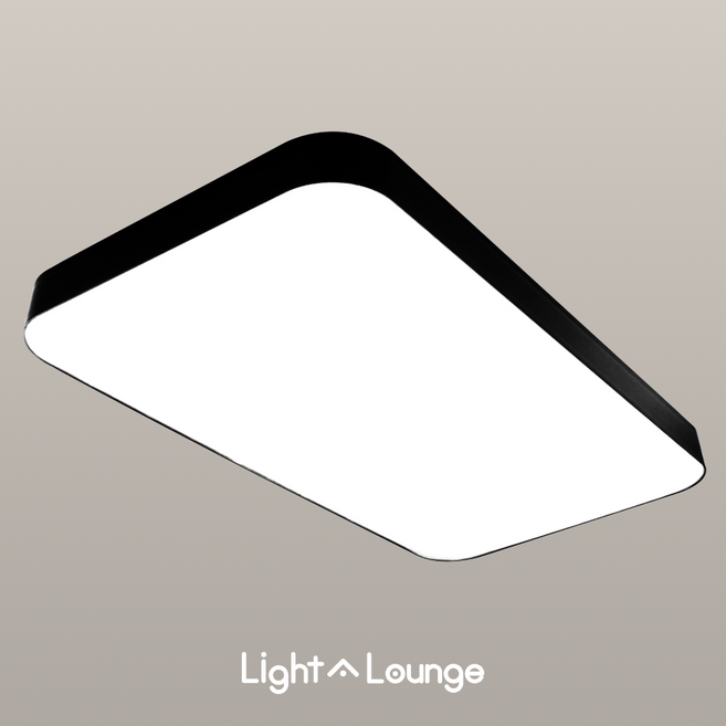 LED 심플 슬림 거실등 60W 국산 삼성칩 전등교체, 블랙