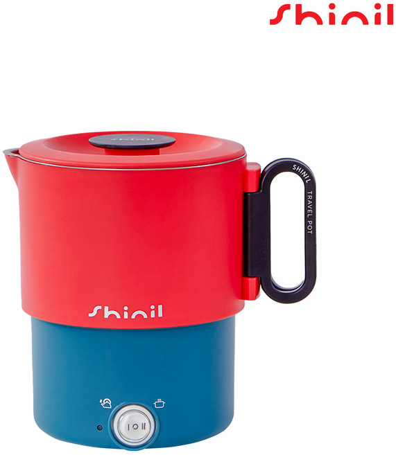 신일 포터블 전기포트 220V 110V겸용 분리세척 여행 캠핑 휴대용 라면포트, 신일 포터블포트 (레드+다크사이언)