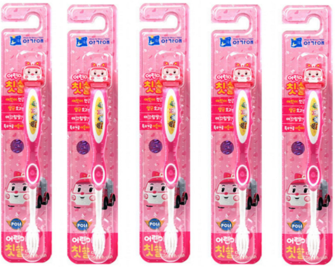 로보카폴리 엠버칫솔 어린이 캐릭터 칫솔, 1개, 5개입, 앰버 칫솔