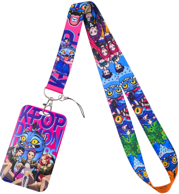 타임컴퍼니 케이팝데몬헌터스 교통 버스 카드 목걸이 학생증 사원증 카드 수납 케이스, 1개, 핑크