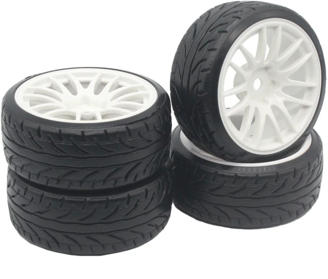 4개입 RC 1:10 드리프트 카 플라스틱 휠 림 및 타이어 HSP 94123/94122/94103/D4/D3용 블랙 63MM, 11 9063W-9015